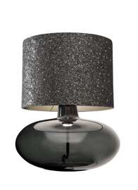 Kaspa :: Sawa Stone table lamp, graphite transparent base, height 44 cm