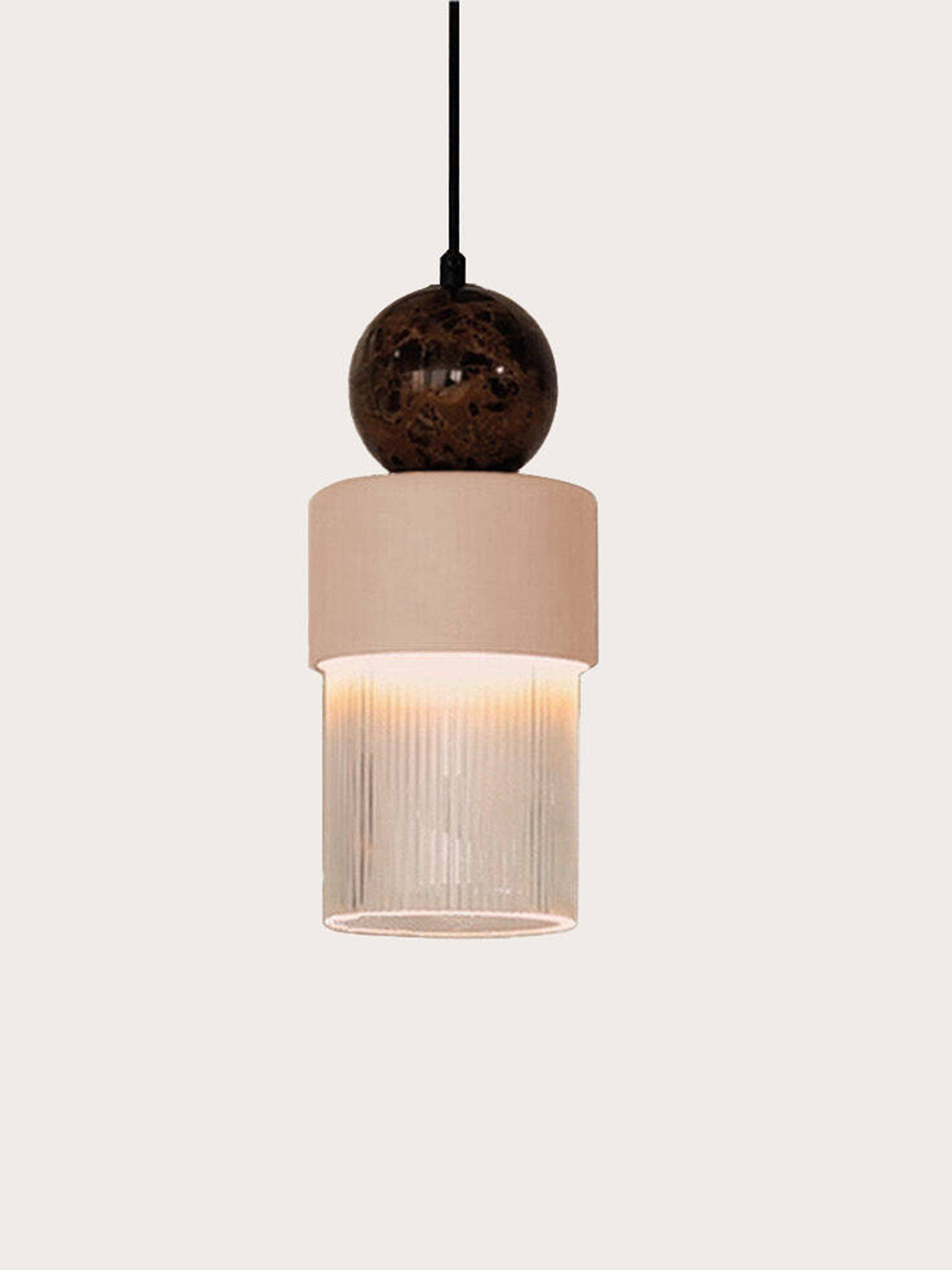 Aromas :: Lampa wisząca Glamm śr. 12 cm brązowy marmur / ceramika nude