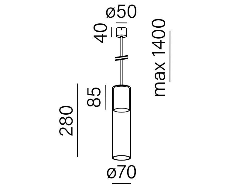 Aqform :: Hanging lamp MODERN GLASS Tube TP White H: 28 cm