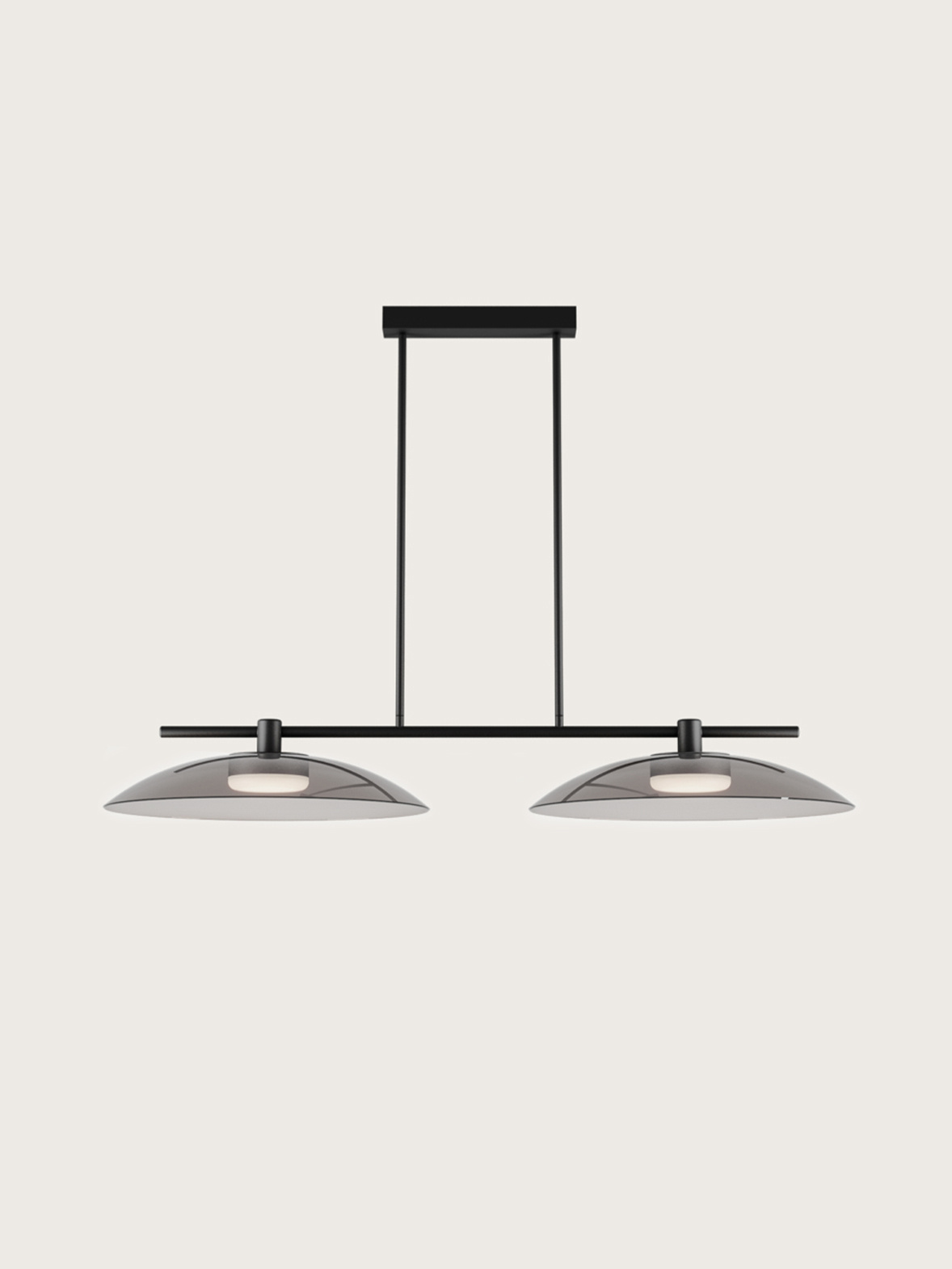 Aromas :: Betty 2 hanging lamp, width 80 cm, smoked gray glass / black metal