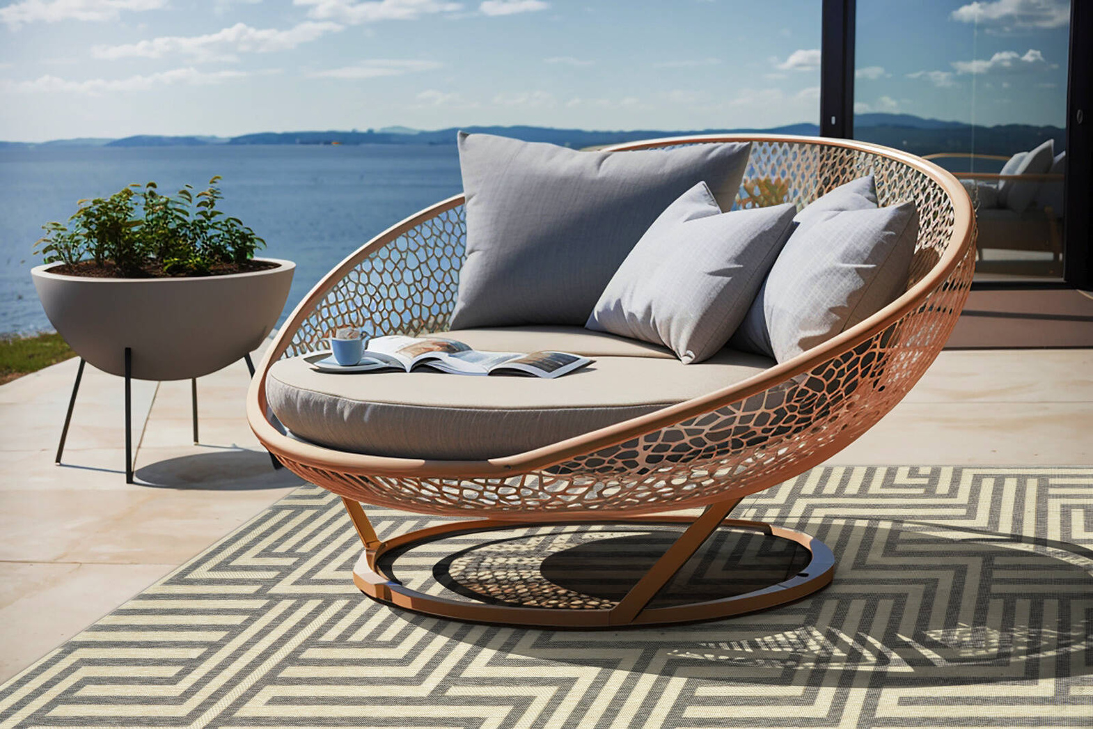 Teppichdekor :: Manana Beige und Grau Outdoor-Teppich