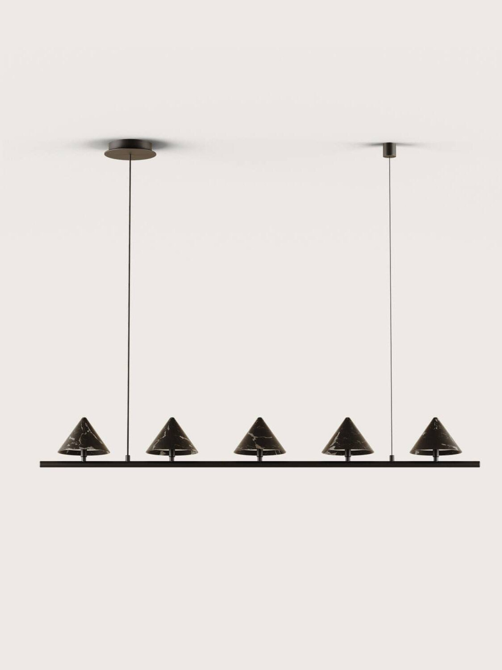 Aromas :: Anza hanging lamp, width 100 cm, black metal / black marble