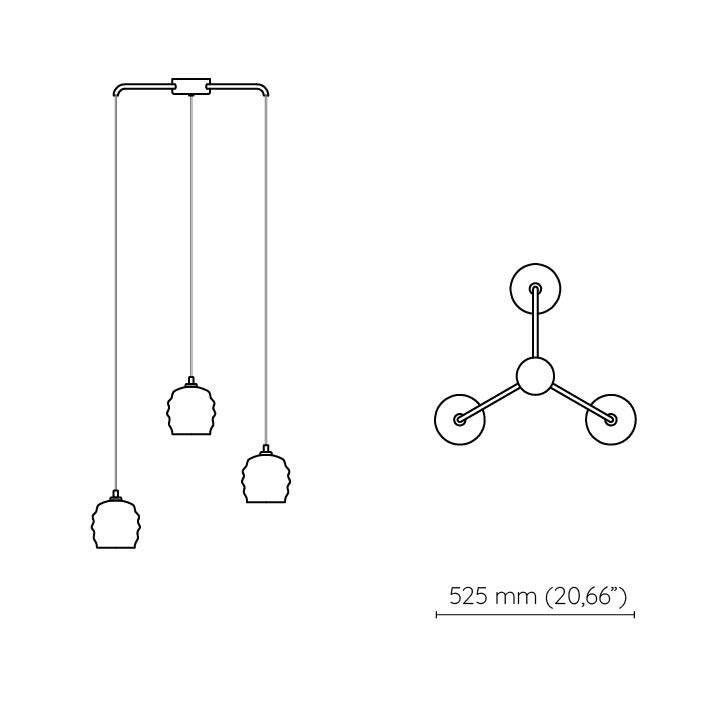 Embassy Interiors :: Kalliope Alabaster Brass Triadic Constellation Pendant Lamp/Chandelier