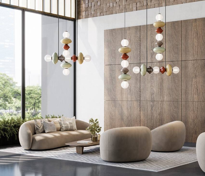 Aromas :: Mapi horizontal hanging lamp, width 117 cm, multicolor