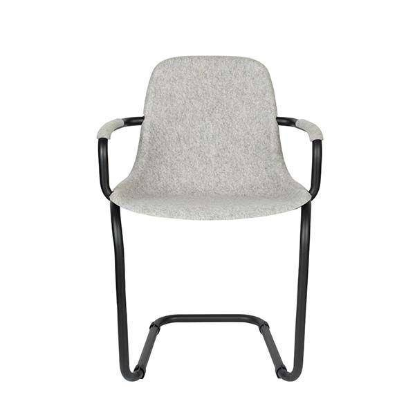 Zuiver :: Krzesło z podłokietnikami Thirsty szer. 59 cm jasnoszare