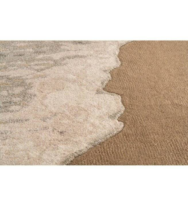 Carpet Decor :: Waterwave Teppich beige und grau handgefertigt aus Wolle und Viskose
