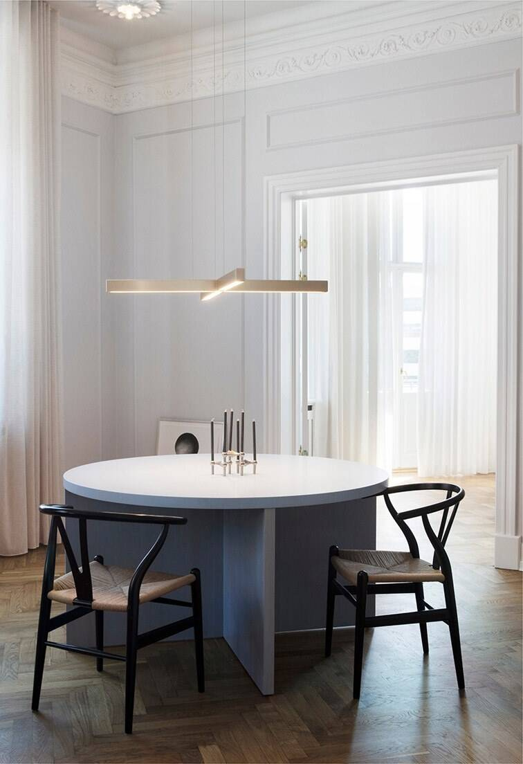 Anour :: X-Model hanging lamp, diameter 100 cm, brushed brass