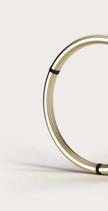 Aromas :: Elli round LED floor lamp, diameter 107..5 cm, gold