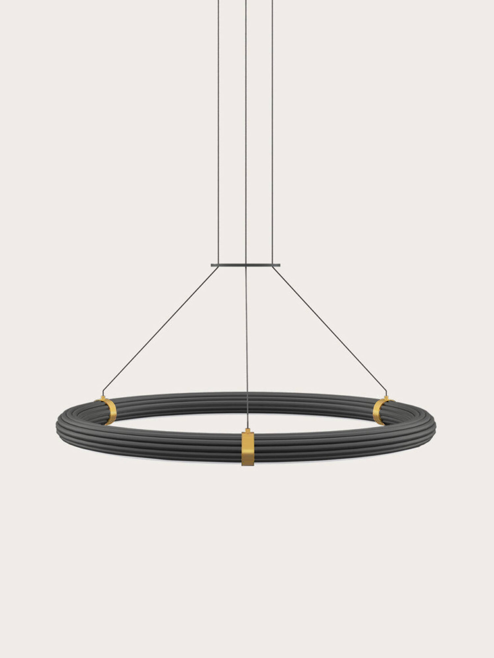 Aromas :: Elli L hanging lamp, diameter 107 cm, black with gold elements