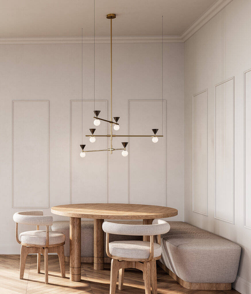 Aromas :: Lampa wisząca Oneta złota czarny marmur szer. 91,5 cm