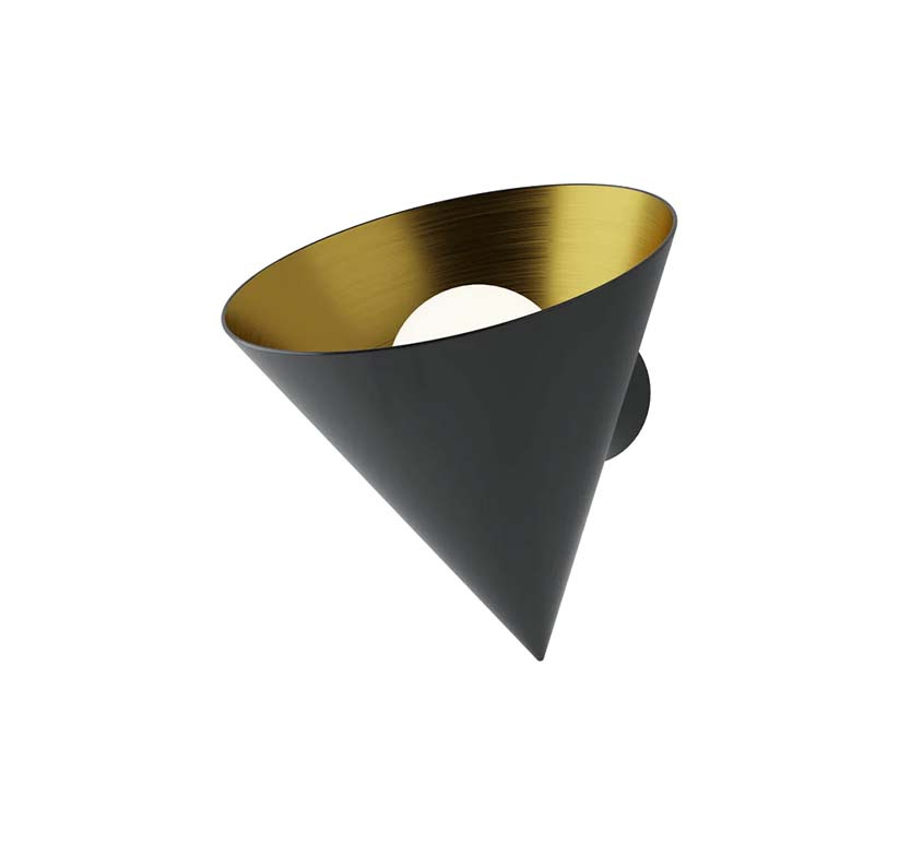 Robin :: Rubi Mono wall lamp / sconce, width 20 cm, black and gold
