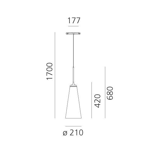 Artemide :: Pendant lamp Look at Me Cone Track dia 21 cm