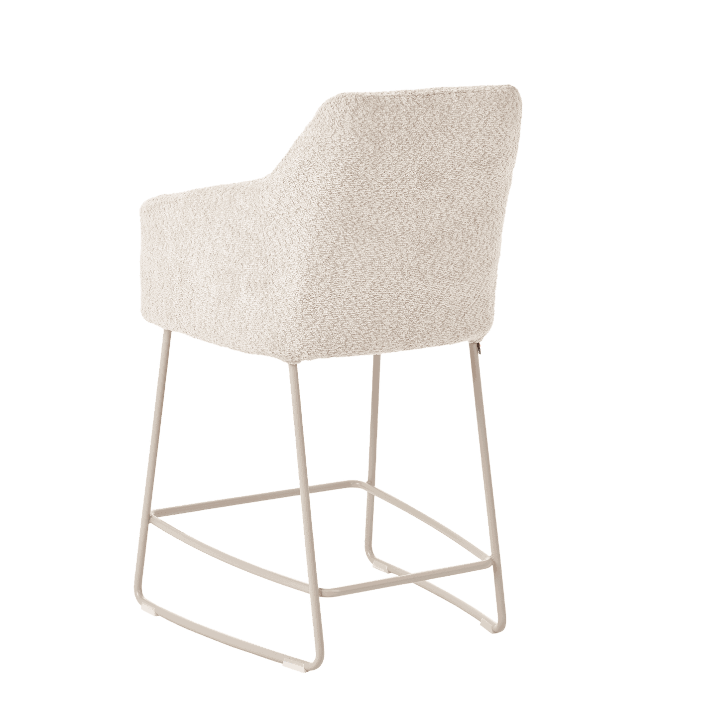 Mobitec :: Saga C12 upholstered bar stool / stool, height 96 cm, gray, with armrests, metal legs