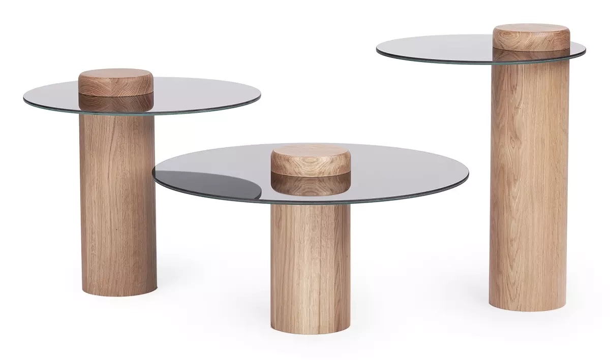 NORDIFRA :: Coffee table Tyk 630 oak natural solid mirror H: 35 cm