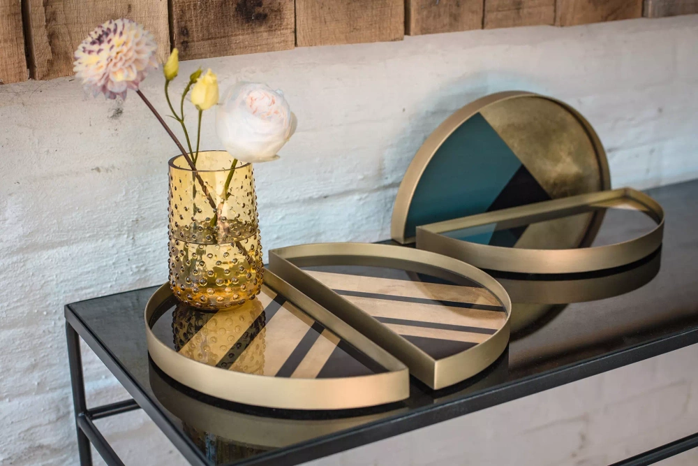 Ethnicraft :: stain decorative Geometric glass valet tray rozm. S