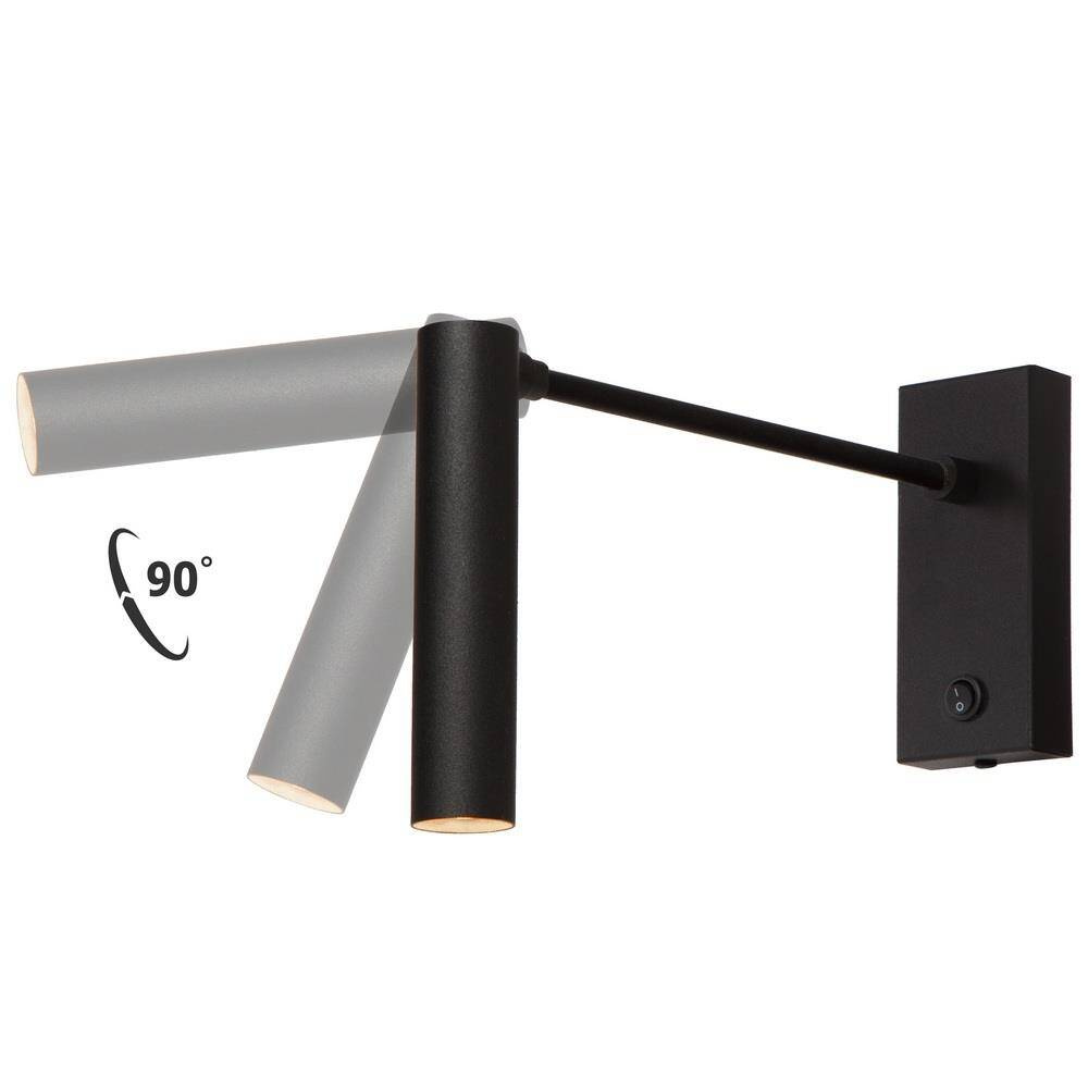 Kaspa :: Roll New wall lamp / sconce with arm, black