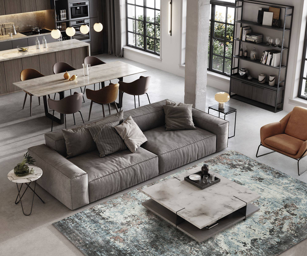 Carpet Decor :: Dywan Sintra Teal niebiesko-szary ręcznie wykonany