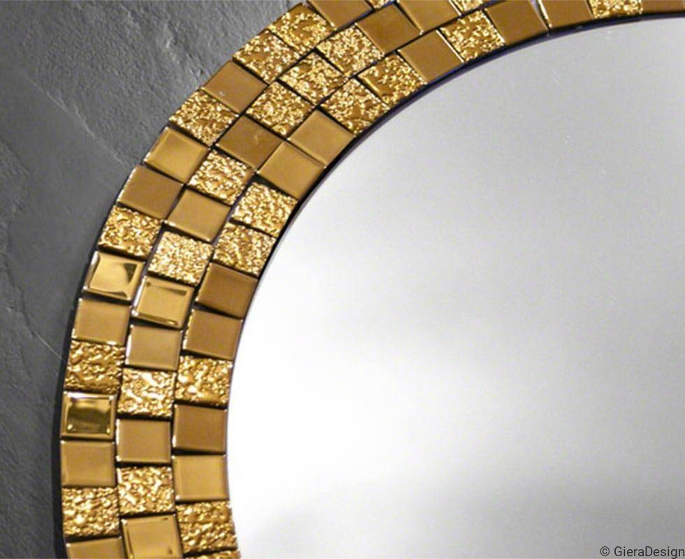 GieraDesign :: Lustro dekoracyjne Aurea okrągłe w złotej ramie śr. 70