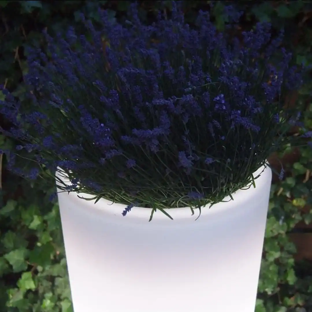 Micante :: Topf aus Plastik Bella beleuchtet Durchmesser 38 weiß