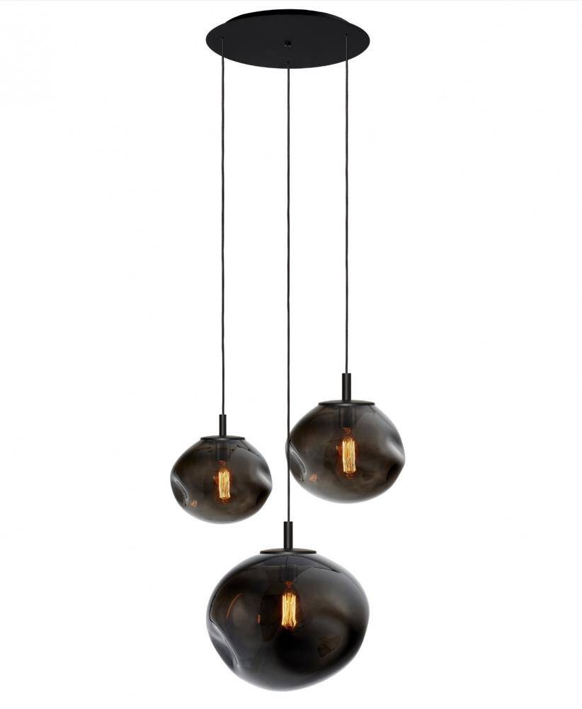 Kaspa :: Avia Black 3 three-light pendant lamp, black