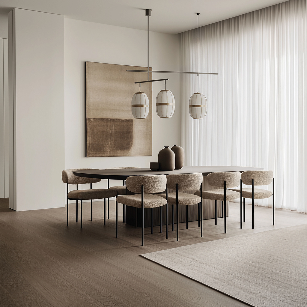 Aromas :: Pull pendant lamp/chandelier, width 110 cm, black and white