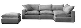 Nordic Line :: Ecksofa / Ecke gepolstert Lazy Rechts 320x88x113 cm grau