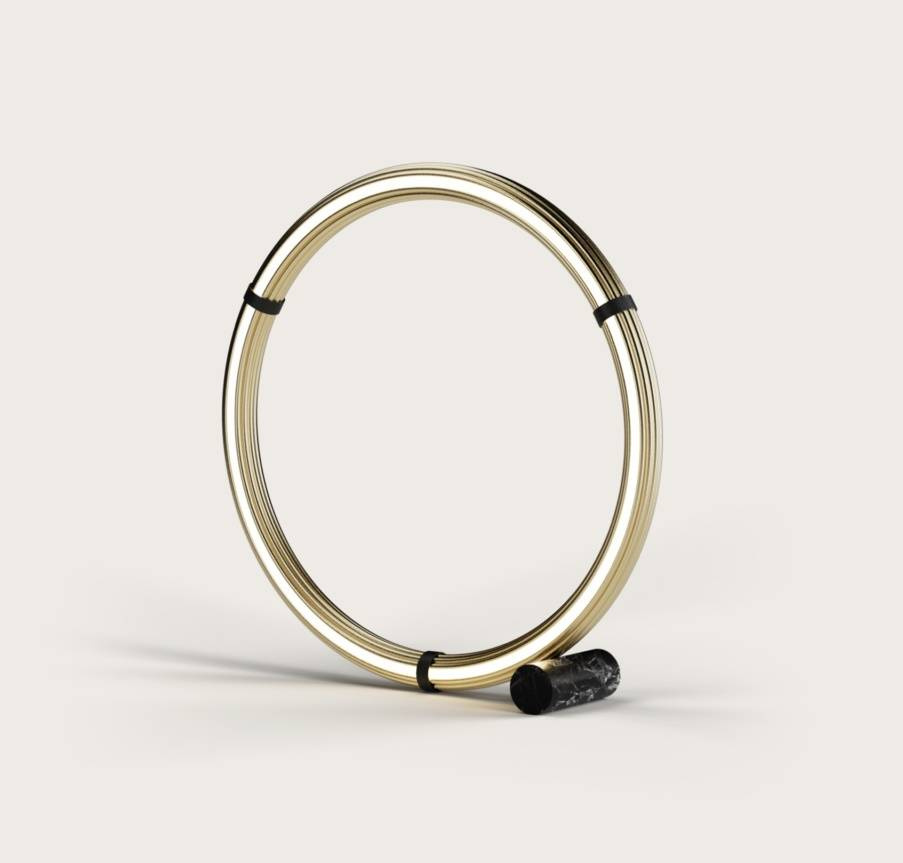 Aromas :: Elli round LED floor lamp, diameter 107..5 cm, gold