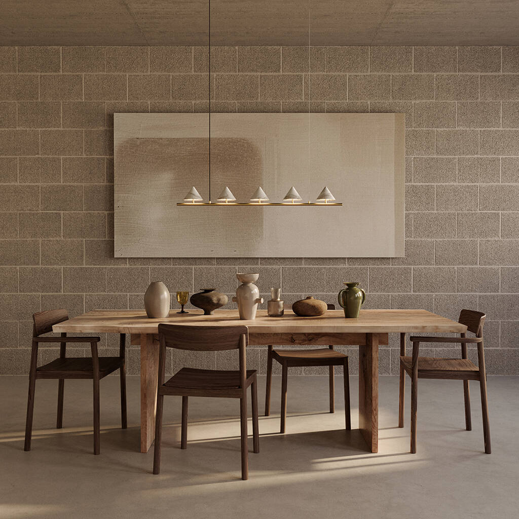 Aromas :: Anza hanging lamp, width 100 cm, black metal / black marble