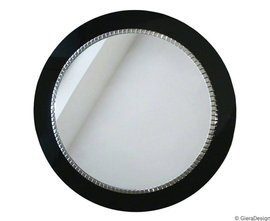 GieraDesign :: Lustro Bracelet  w czarnej ramie - łazienkowe Glamour okrągłe czarne śr. 60