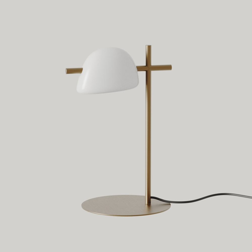 Aromas :: Lampa stołowa Lada wys. 45 cm biała ceramika / postarzane złoto