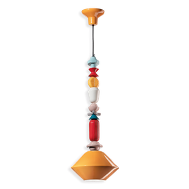 Ferroluce :: Lariat green hanging lamp, height 87 cm