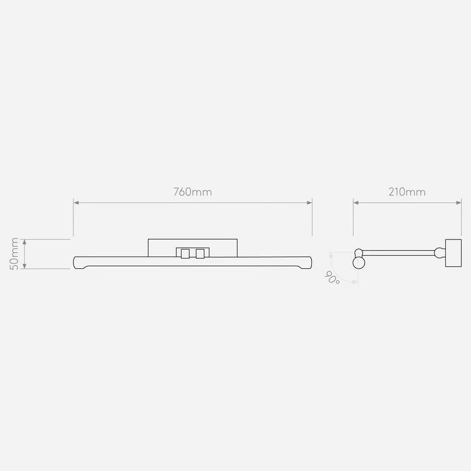 Astro :: Goya 760 LED Wandleuchte Messing antik, Breite 76 cm