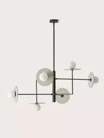 Aromas :: Miro pendant lamp black / ceramic plates width 108 cm