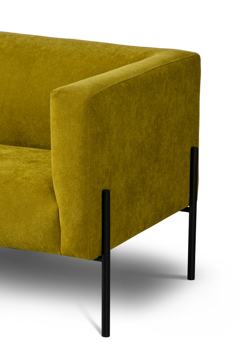 Nordic Line :: Upholstered sofa Block yellow 195x76x79 cm