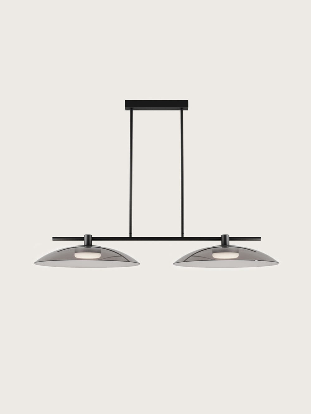 Aromas :: Betty 2 hanging lamp, width 80 cm, smoked gray glass / black metal