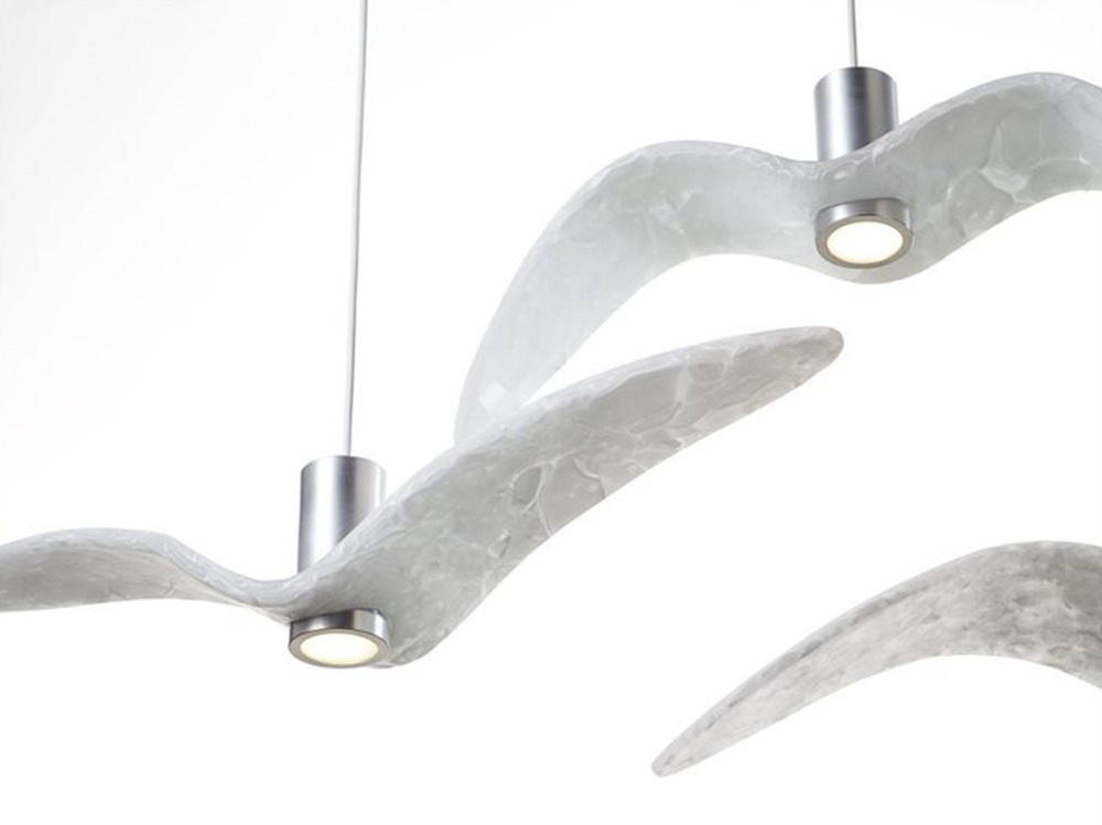 Brokis :: Hängelampe aus Metall Night Birds außen Breite 73 cm weiß