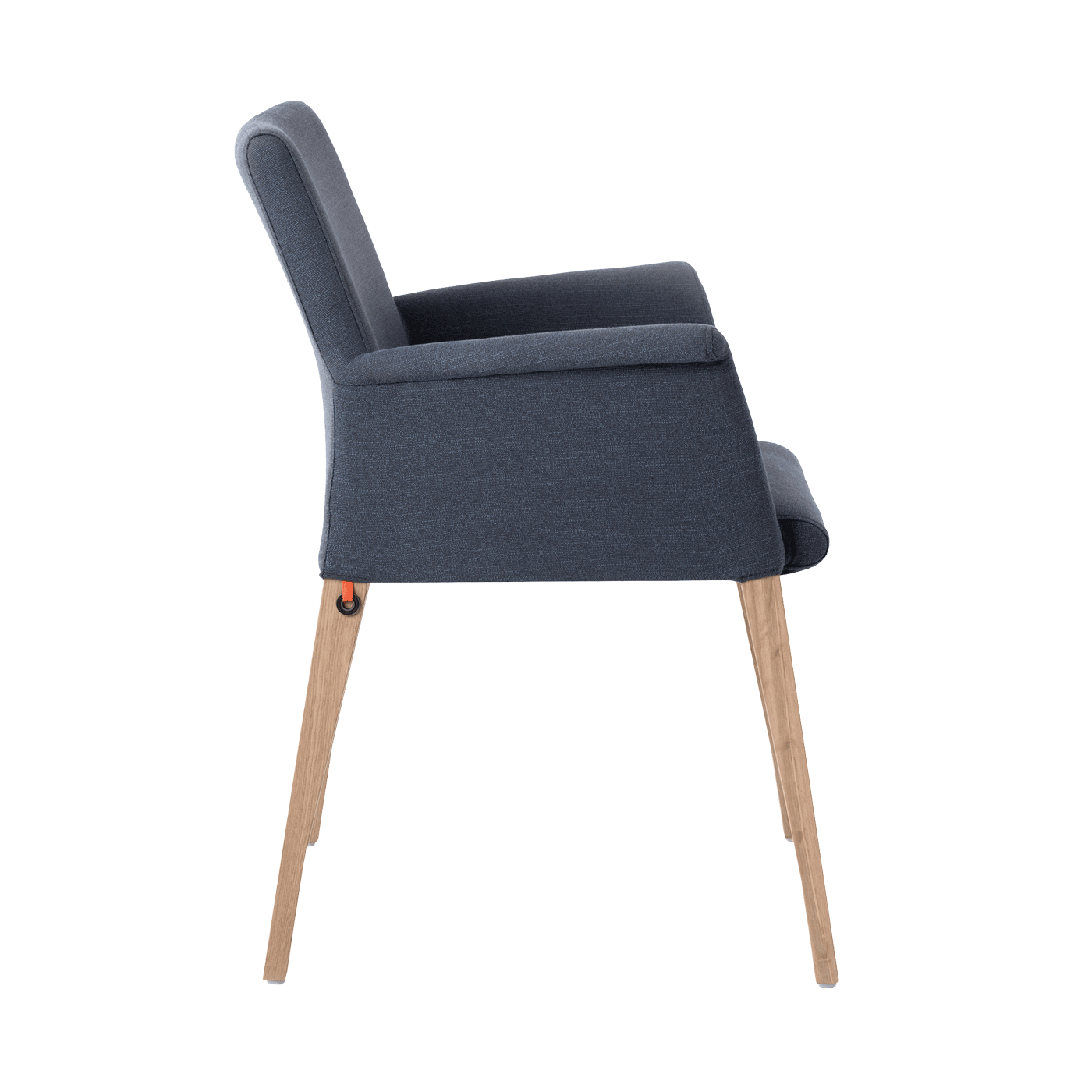 Mobitec :: Pure Classic C02 gray upholstered chair with armrests, 59 cm wide, wooden legs