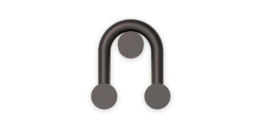 Robin :: Rigoberta Indirect Super Curved schwarze Wandleuchte, Breite 24 cm