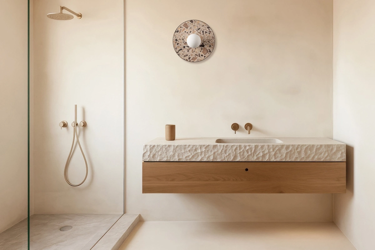 Kaspa :: Legra Wandleuchte / Wandleuchte, Breite 30 cm, Creme IP44