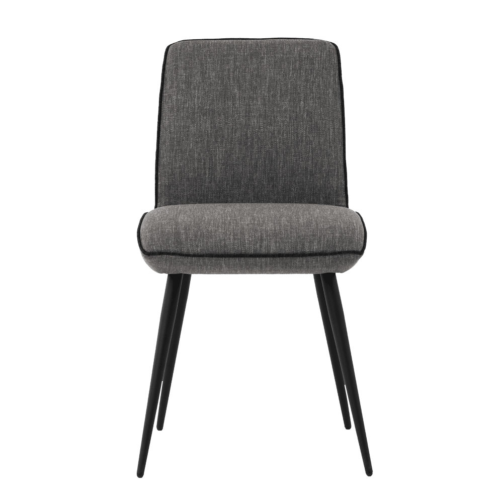 Mobitec :: Mood 100 upholstered chair, gray, width 45 cm, metal legs, piping