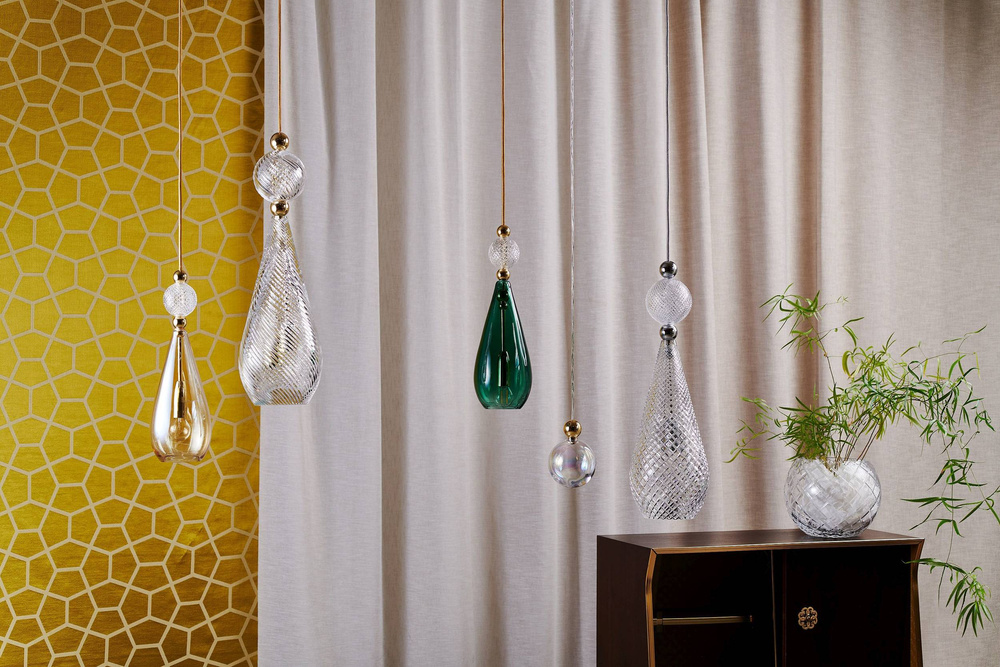 EBB & FLOW :: Smykke Hanging Lamp ?12.5cm crystal/gold