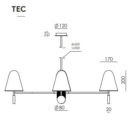 Aromas :: Stor Hängeleuchte, Breite 97 cm, Black-Nickel-Marmor
