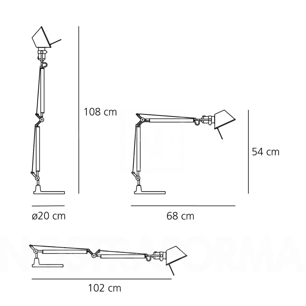 Artemide :: Desk lamp Tolomeo mini silver h 54 cm