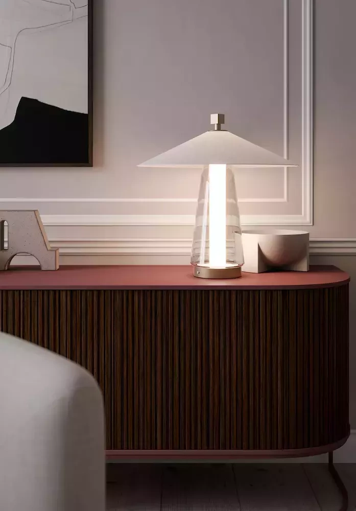 Contardi :: Lampa stołowa Asia Ta wys. 57,1 cm rozm. M transparentno-biała