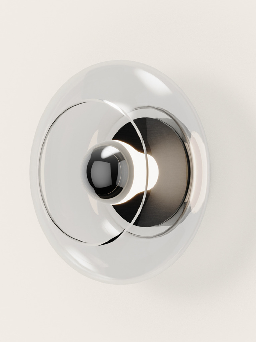 Aromas :: Lampa ścienna / kinkiet Vitree śr. 20 cm transparentne szkło / czarny metal