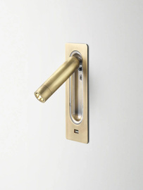 MARSET :: Ledtube USB-Wandleuchte, Höhe 17 cm, gold