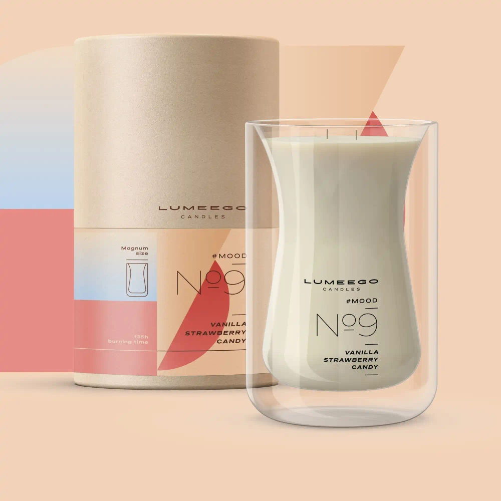 Lumeego :: Kerze aus Glas WAVE Magnum Xl riechen aus weiß