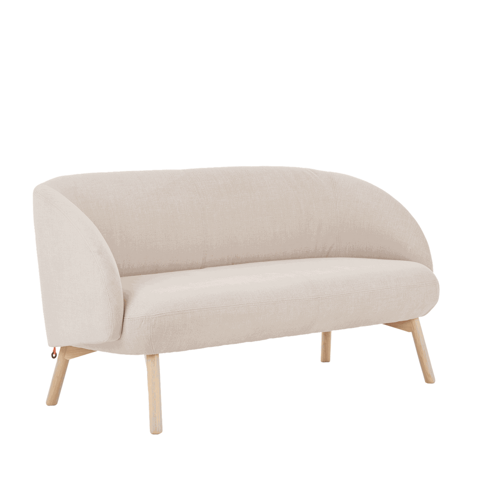 Mobitec :: Thalia 2-seater upholstered sofa, width 149 cm, beige, with wooden legs
