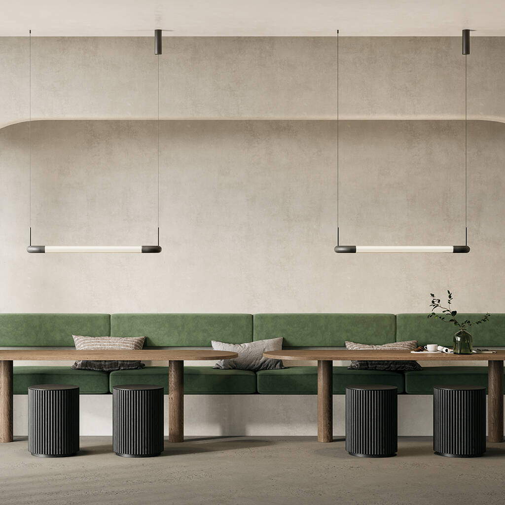 Aromas :: Iman ovale Hängeleuchte, Breite 112 cm, schwarz