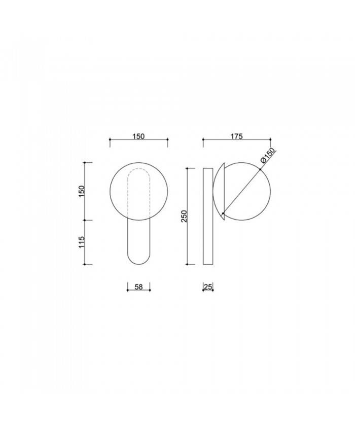 Ummo :: Kuul D burgundy wall lamp / sconce, height 26.5 cm